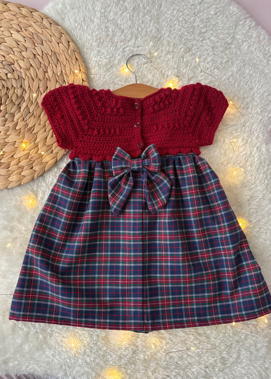 Handmade Winterberry Plaid Christmas Dress