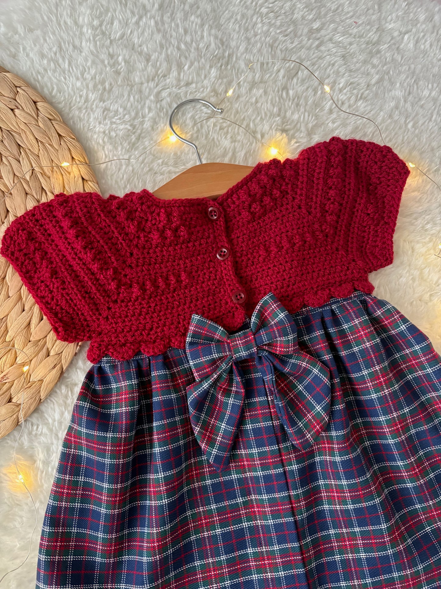 Handmade Winterberry Plaid Christmas Dress