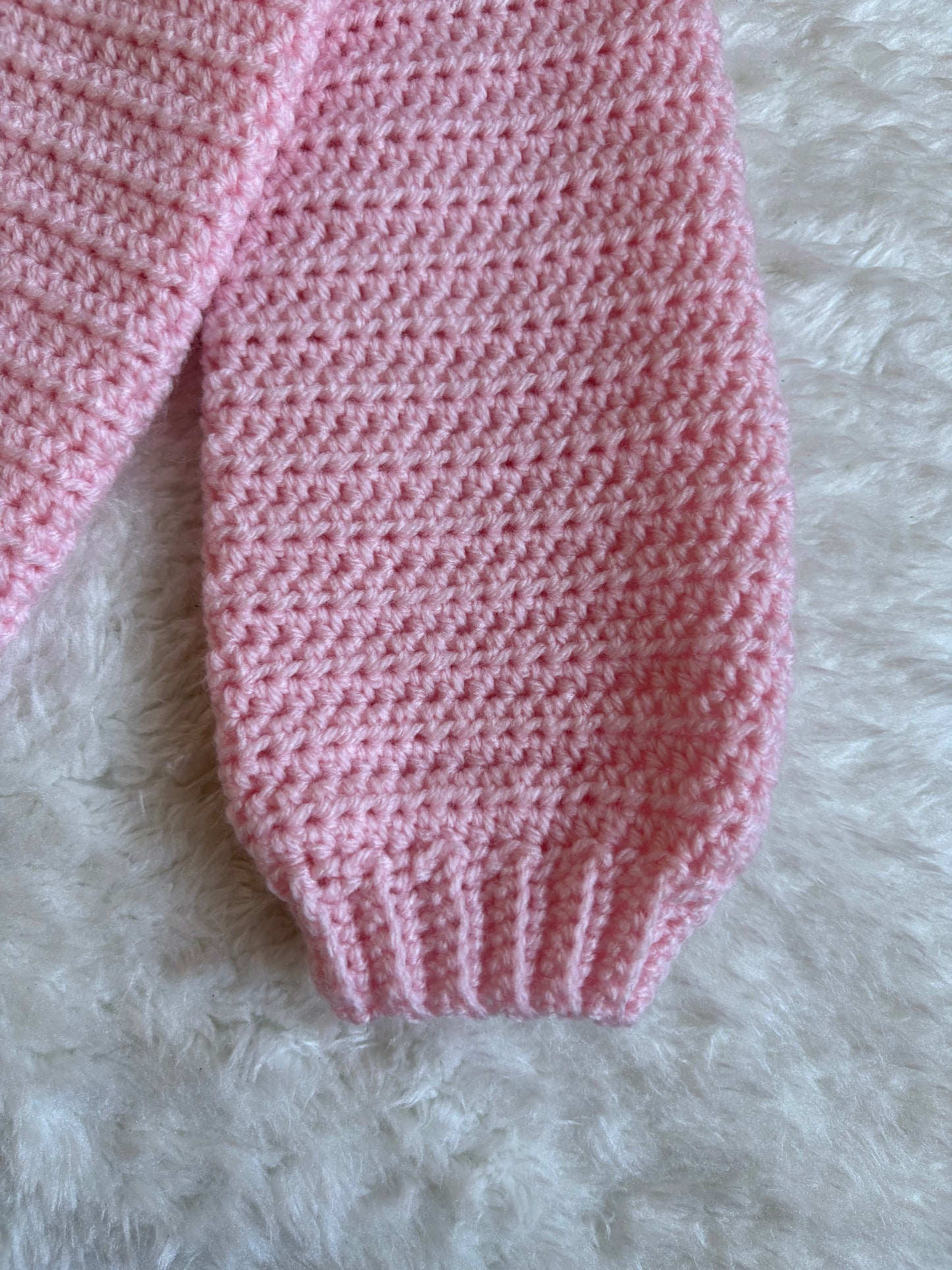 Handmade Crochet Princess Pink Lace Collar Cardigan