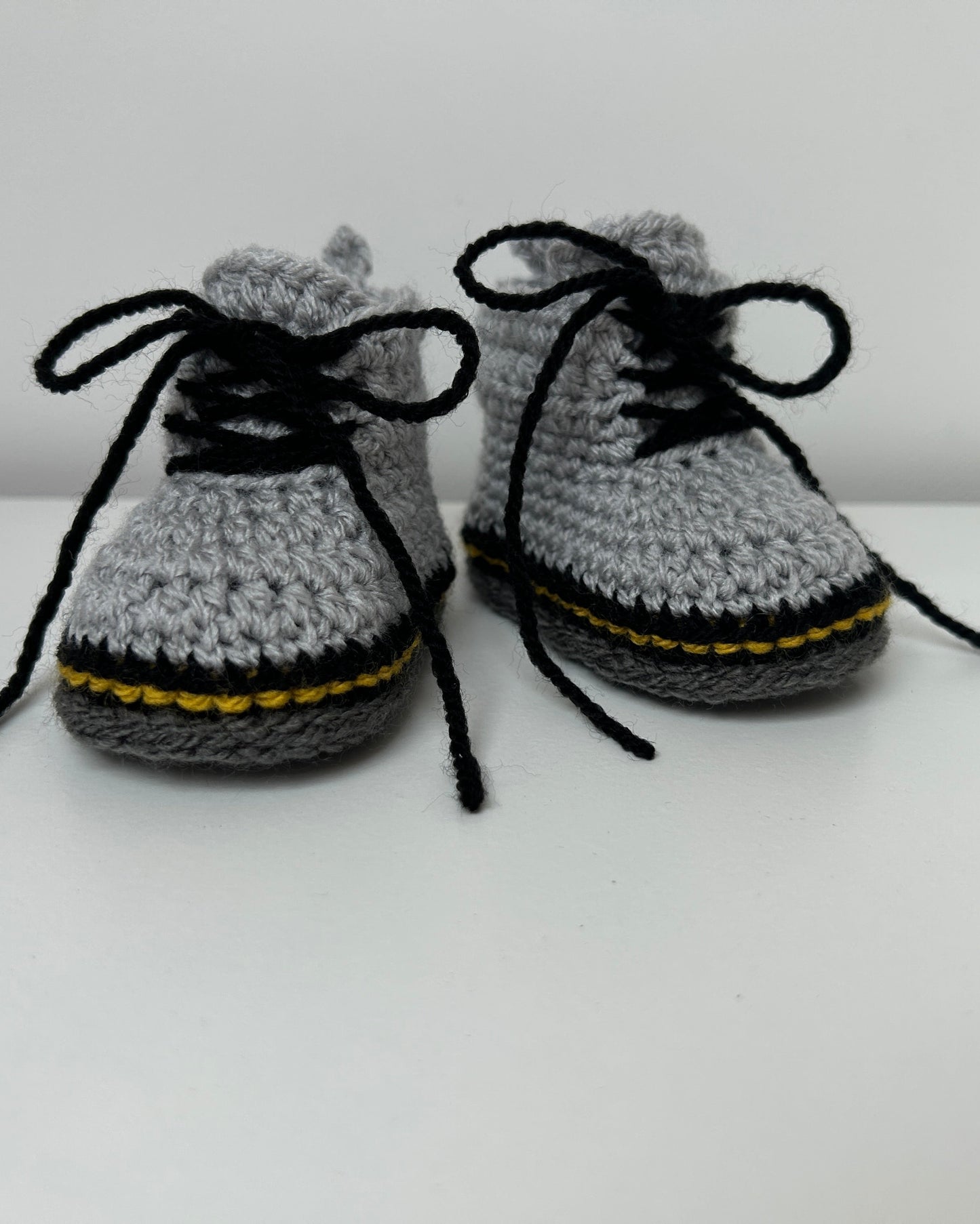 Handmade Crochet Doc Grey Baby Booties