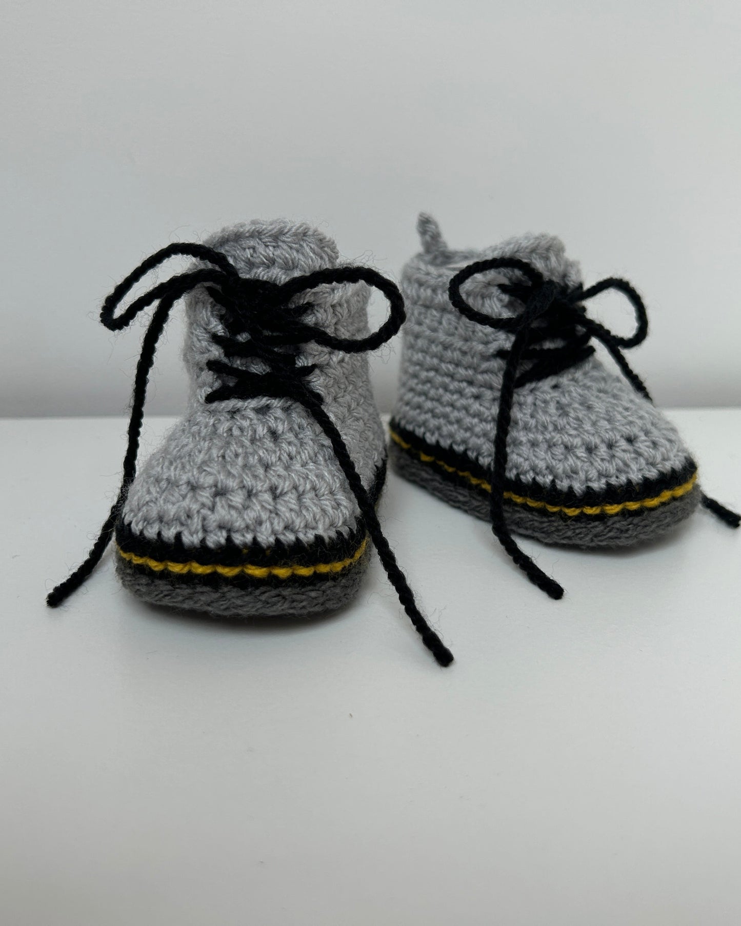 Handmade Crochet Doc Grey Baby Booties