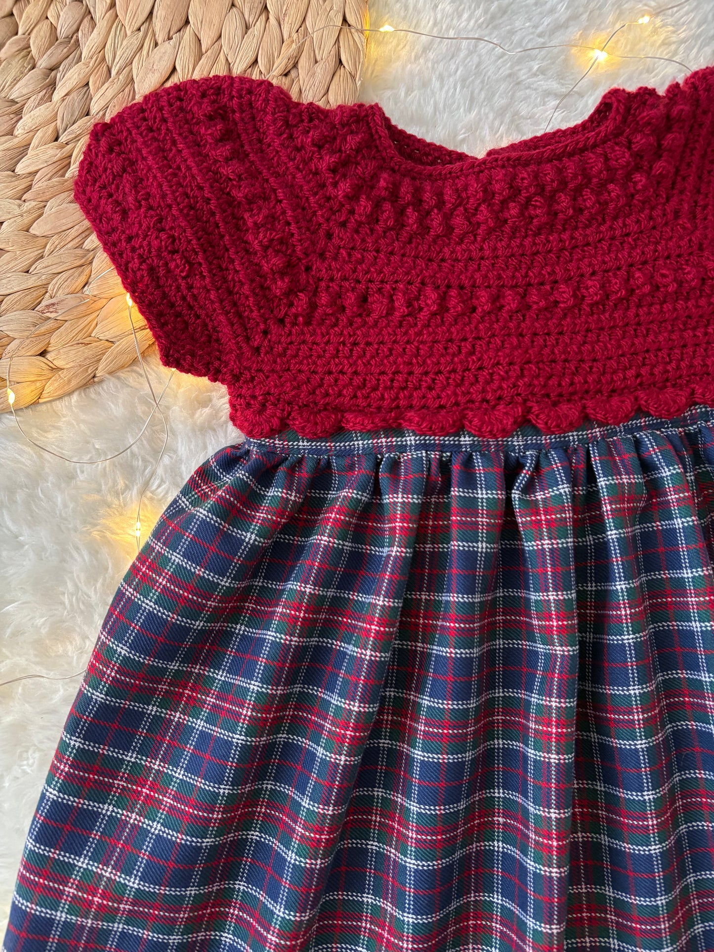 Handmade Winterberry Plaid Christmas Dress