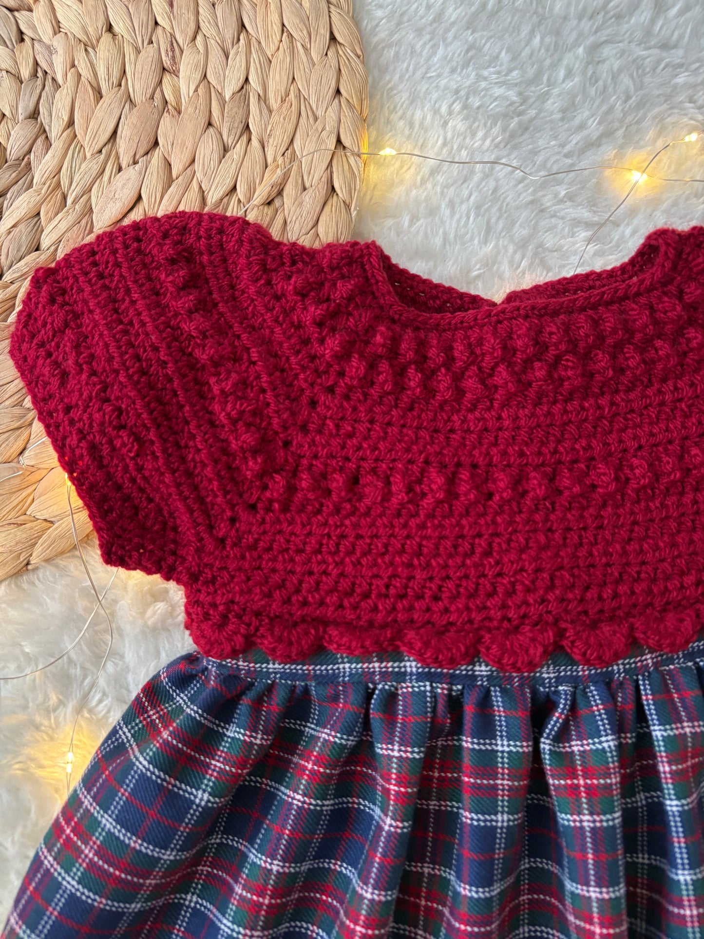 Handmade Winterberry Plaid Christmas Dress