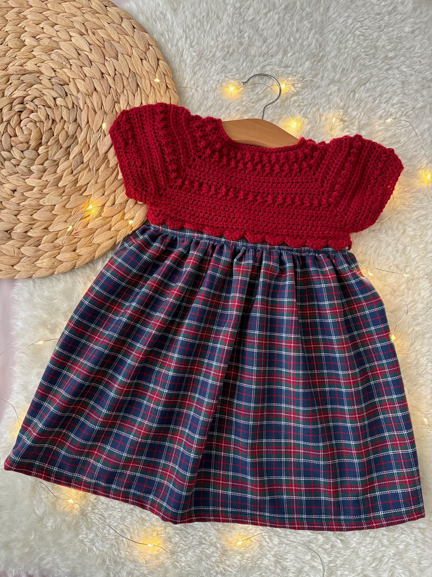 Handmade Winterberry Plaid Christmas Dress