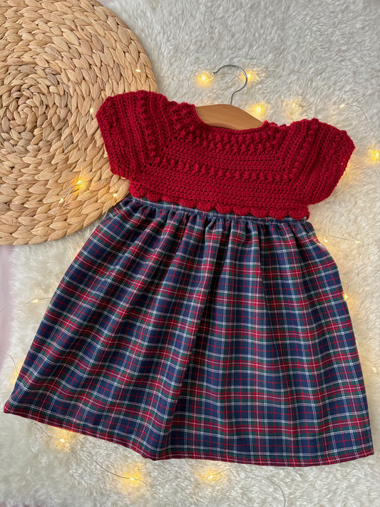 Handmade Winterberry Plaid Christmas Dress