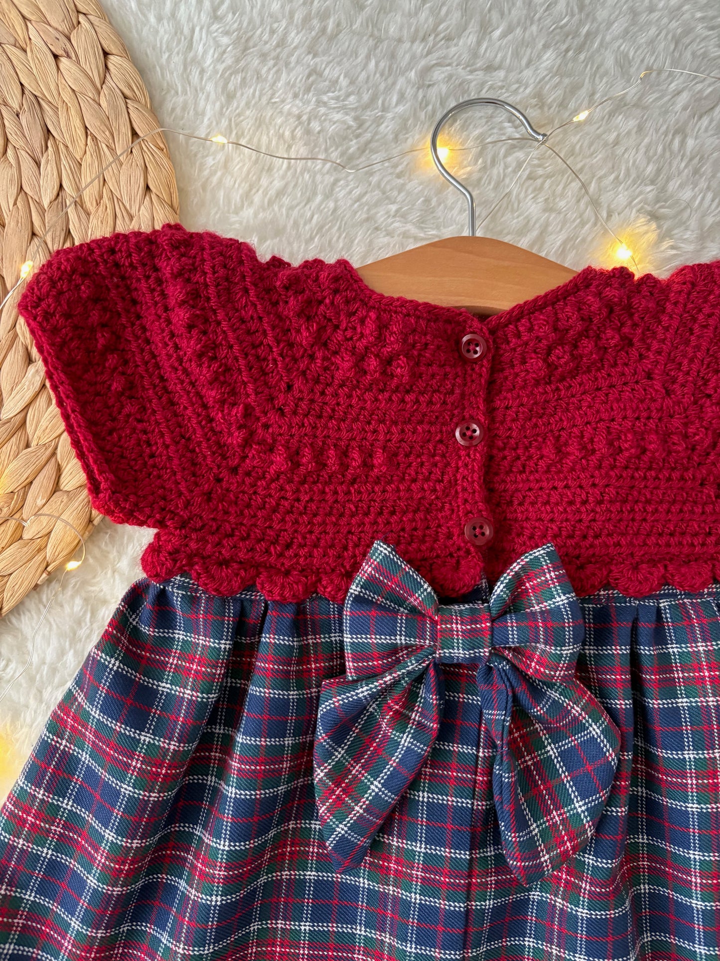 Handmade Winterberry Plaid Christmas Dress