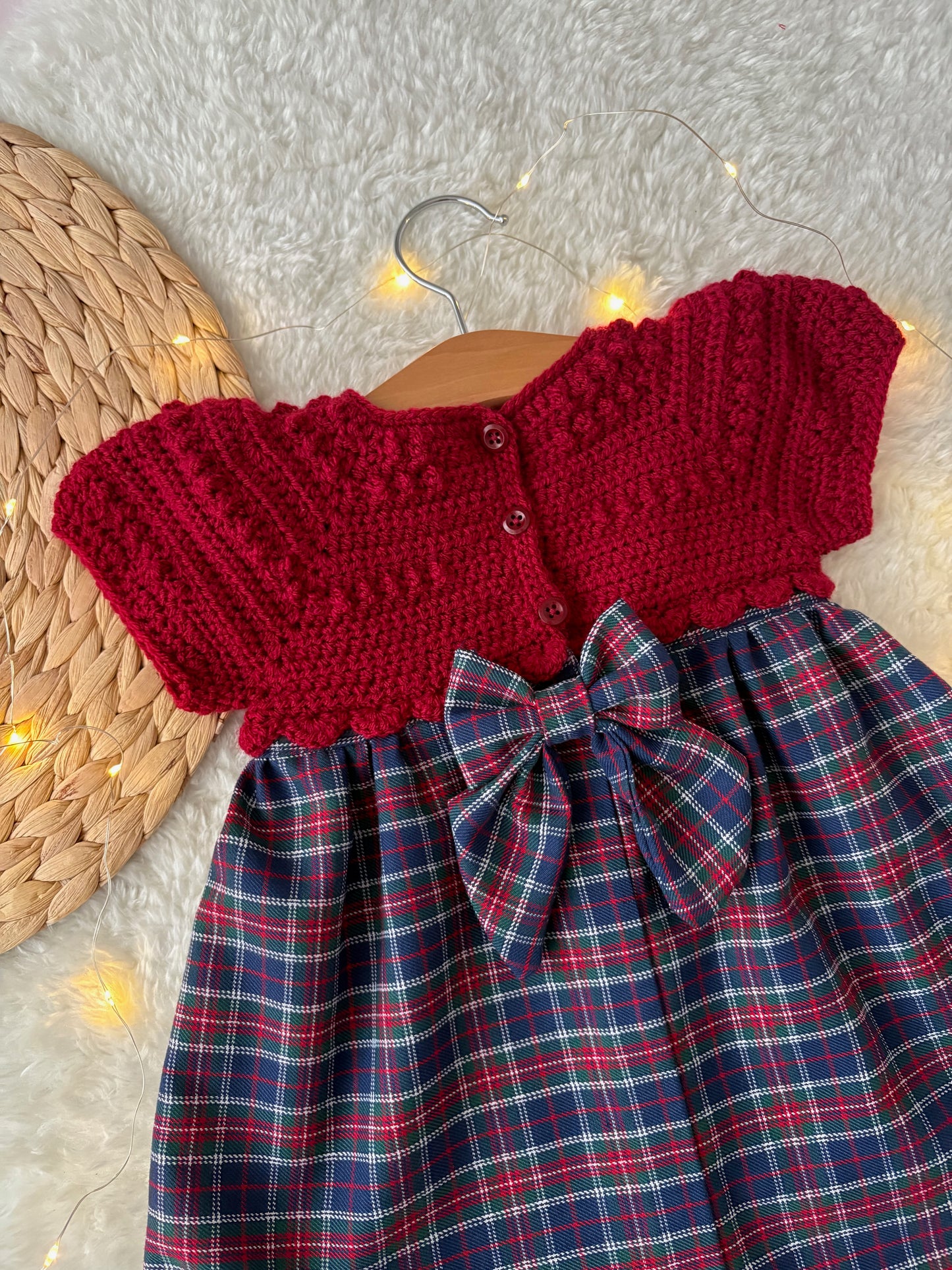 Handmade Winterberry Plaid Christmas Dress
